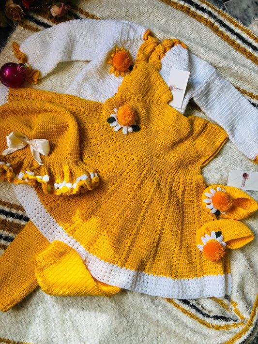 Mustard frock set 5pcs