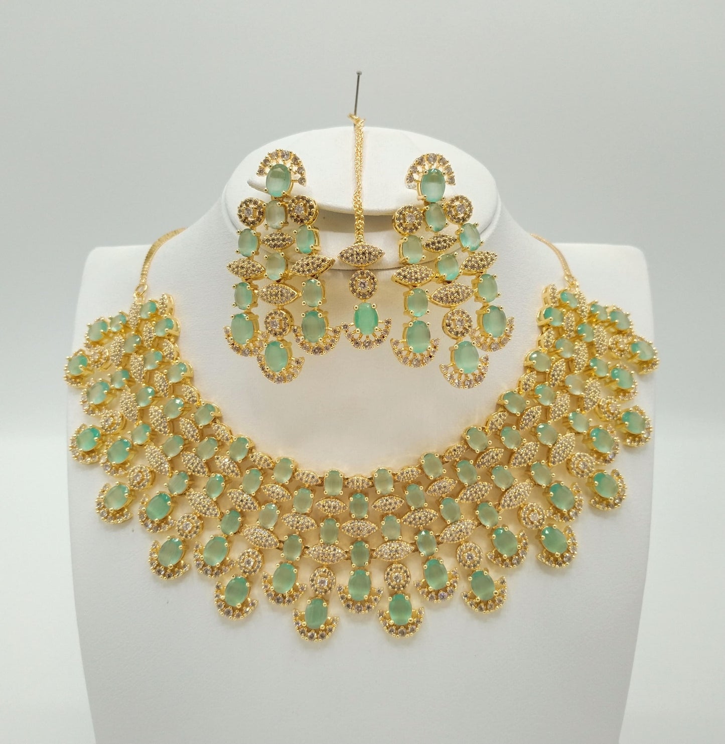 Diamond cut real stone necklace