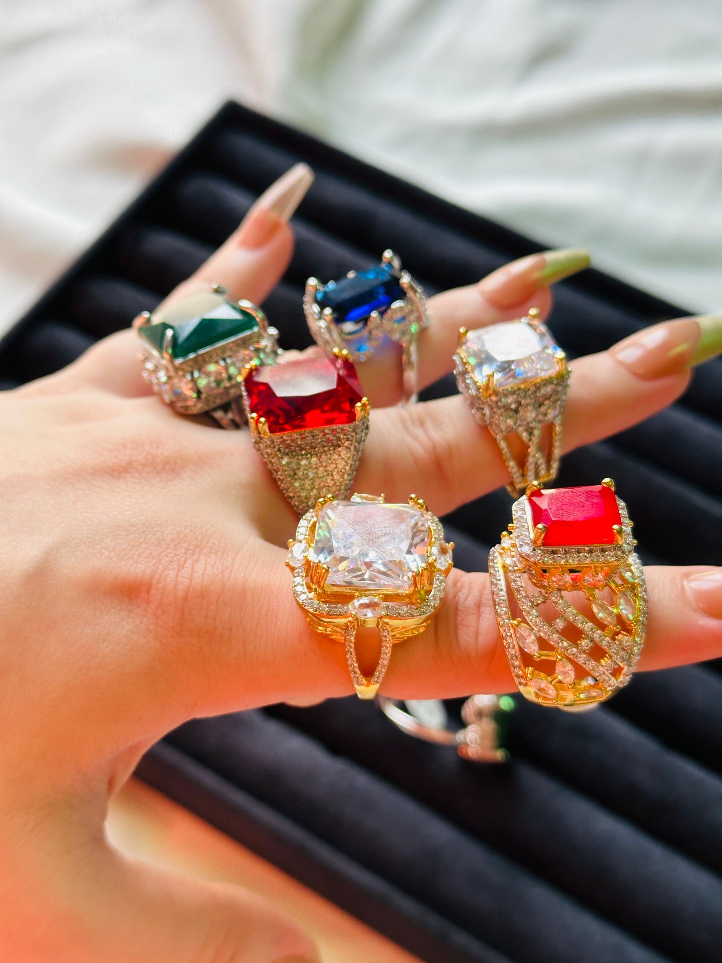 Red stone ring