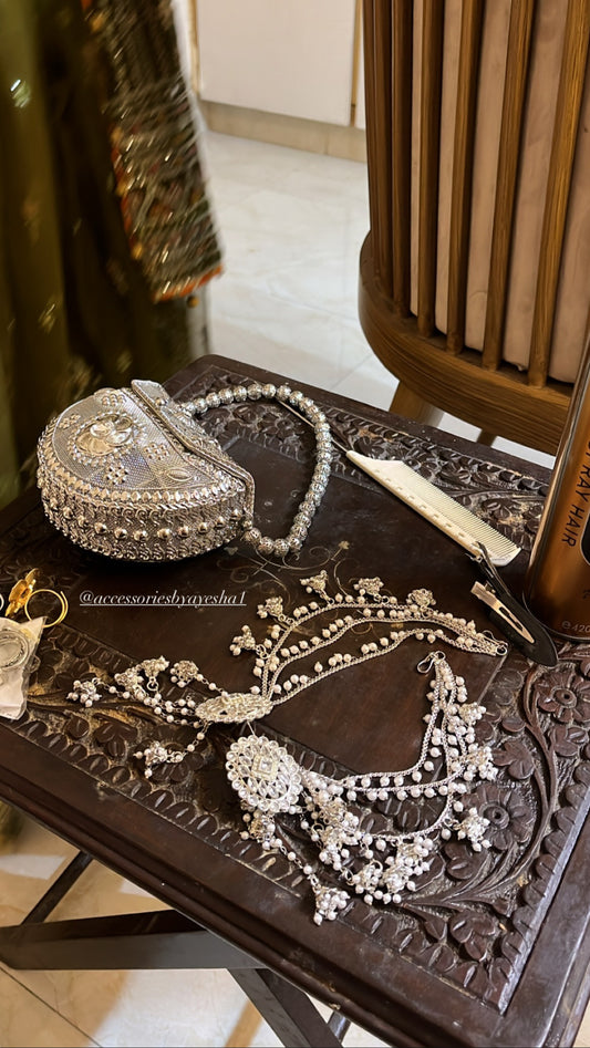 Silver jhumar earrings