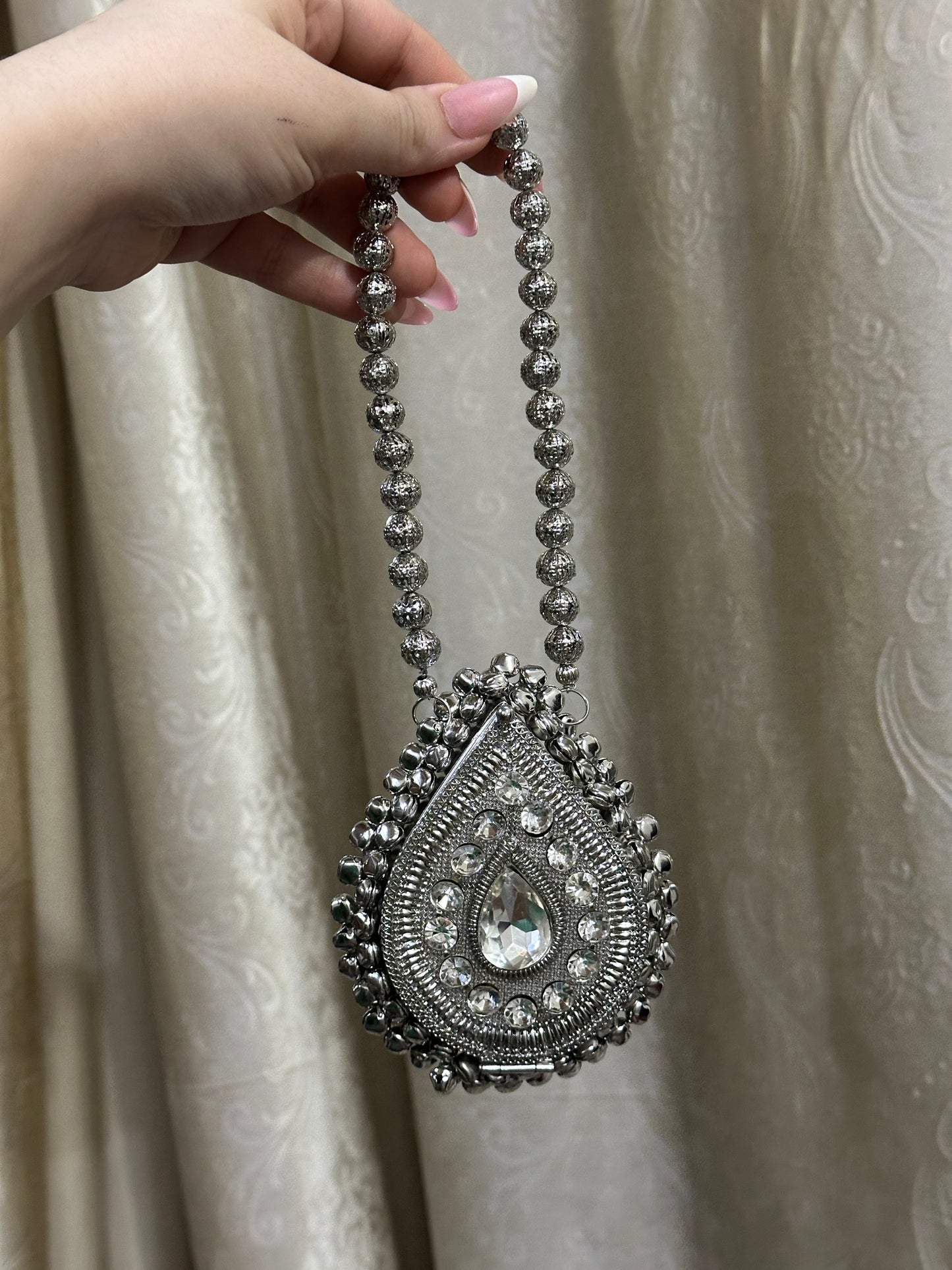 Noor Antique Silver Statement Clutch