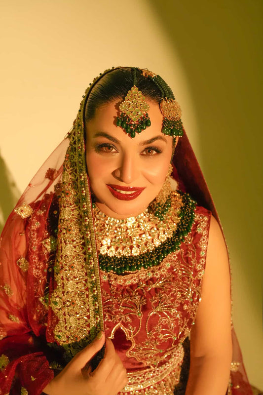 Green luxury bridal set (on sale )