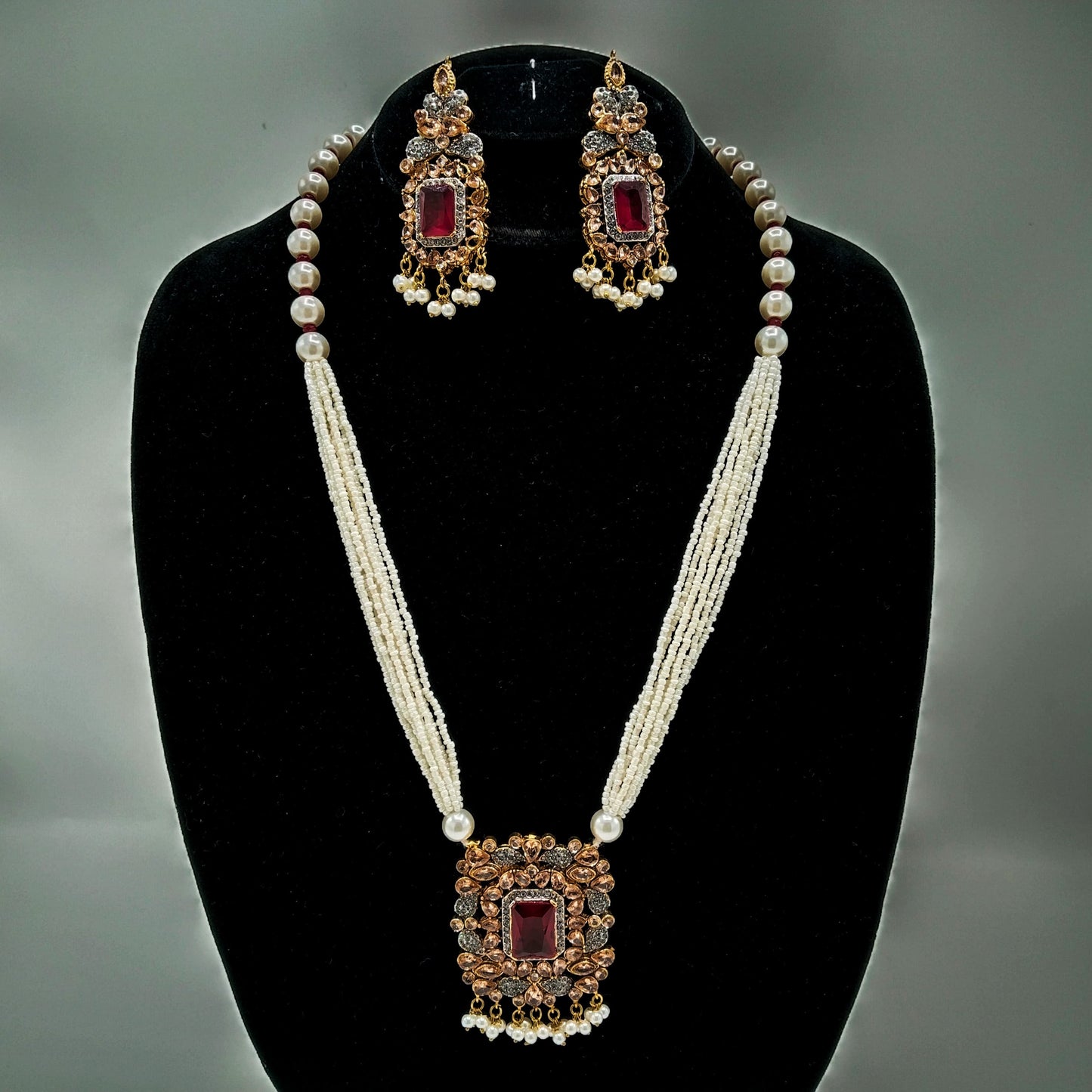 Red Gold plated high quality mala set