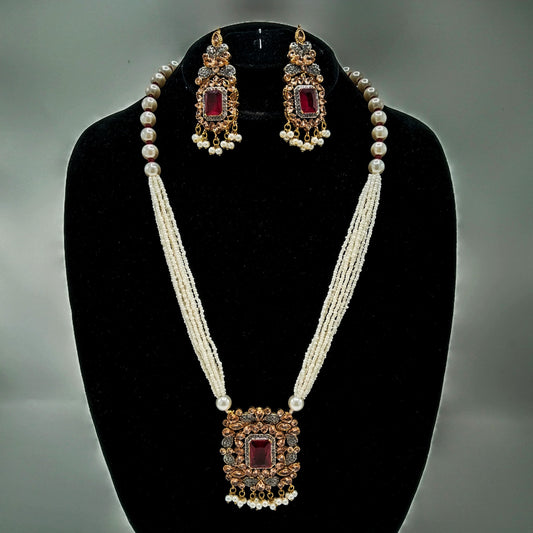 Red Gold plated high quality mala set