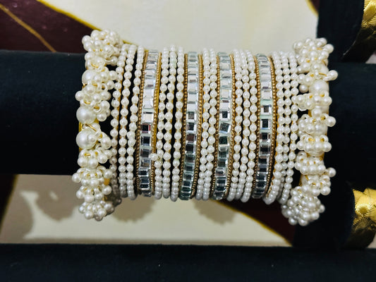 White crystal bangles