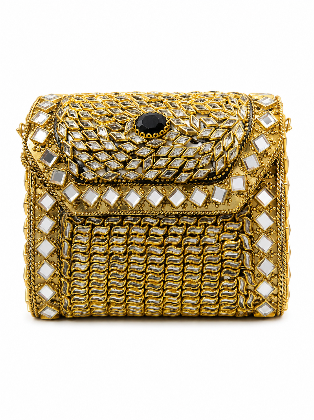 Black stone clutch