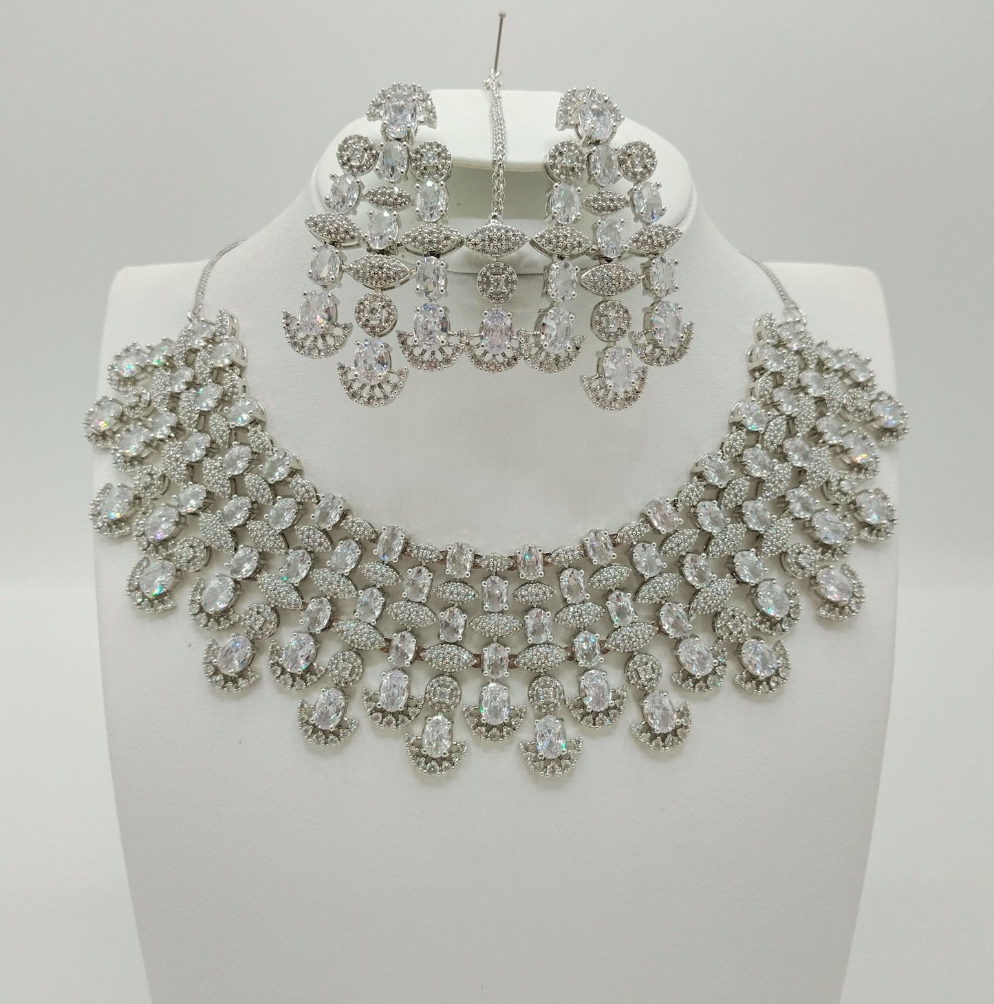 Diamond cut real stone necklace