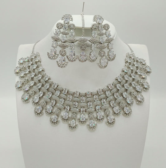 Diamond cut real stone necklace
