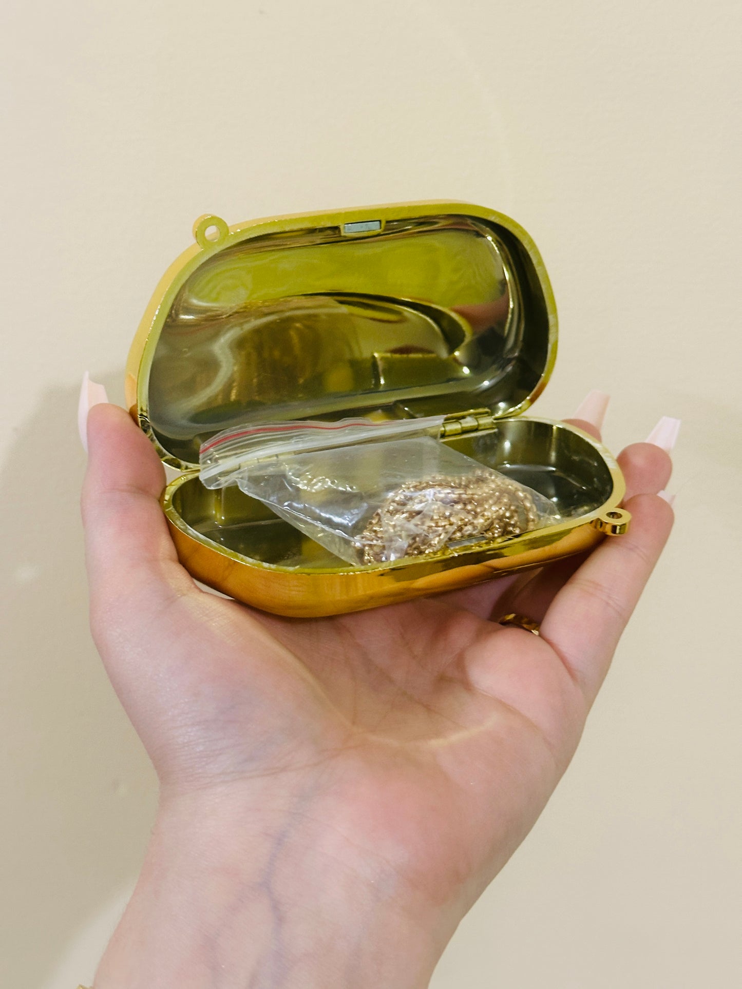 Mini marble golden clutch