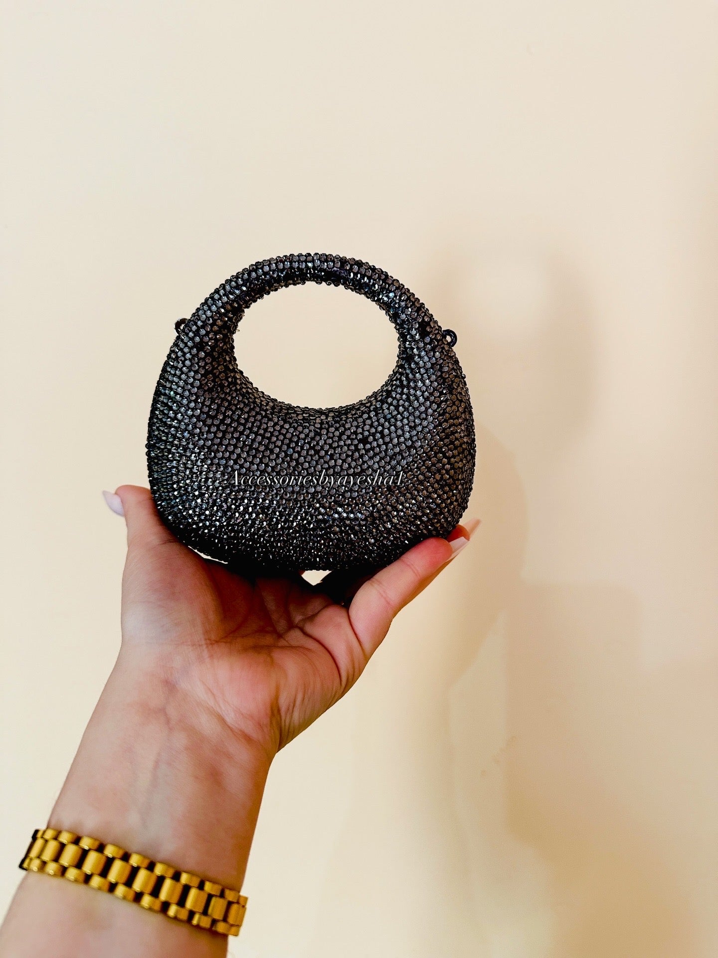 Black Luxe Rhinestone Bag