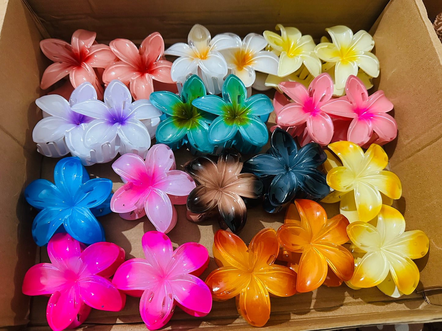 Pack Of 3 Tropical Flower Hair Clips