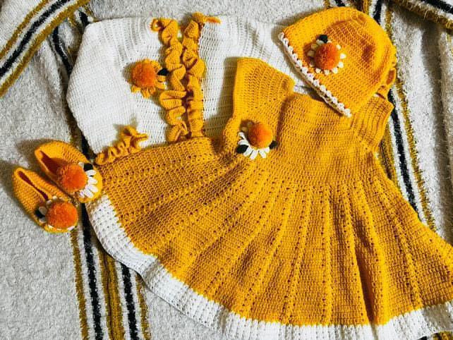 Mustard frock set 5pcs
