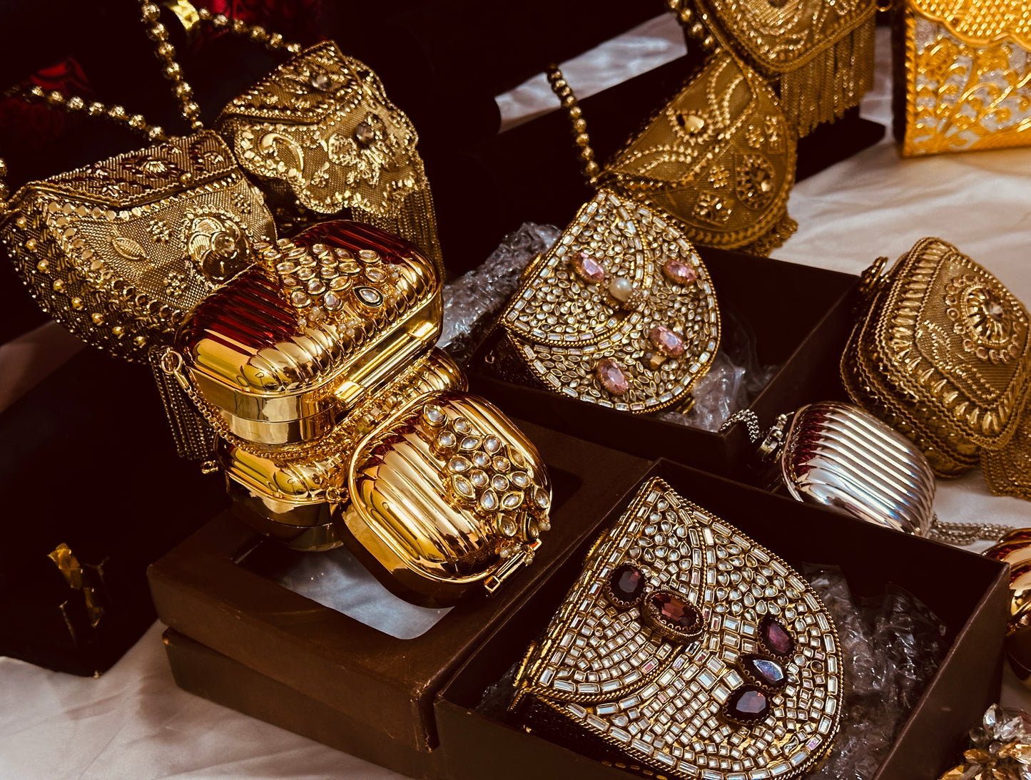 Indian  clutch ( premium quality)with hanging chain