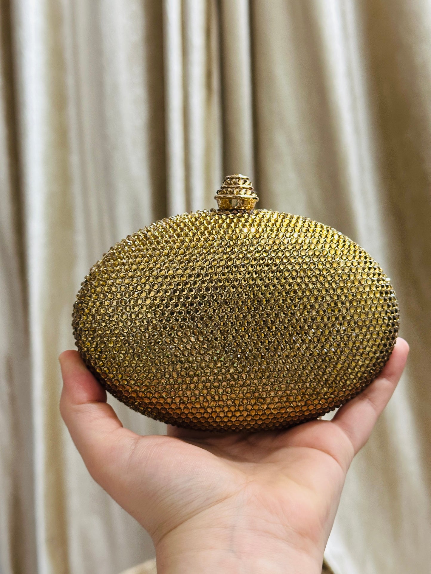 Luxe Crystal Oval Clutch