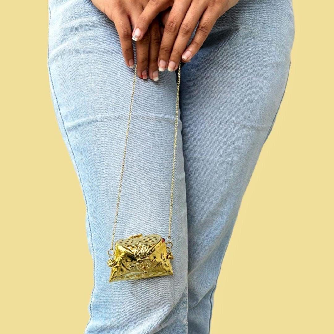 Mini silver clutch / SILVER / GOLDEN