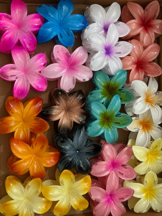 Pack Of 3 Tropical Flower Hair Clips