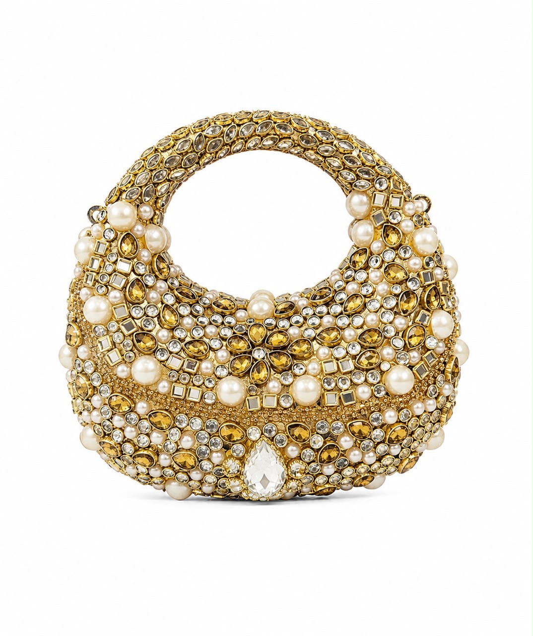 Royal Noor Pearl Kundan Clutch