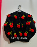 Red rose cardigan