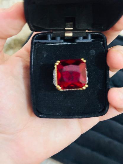 Red rings ( silver ) ( size 8 available)