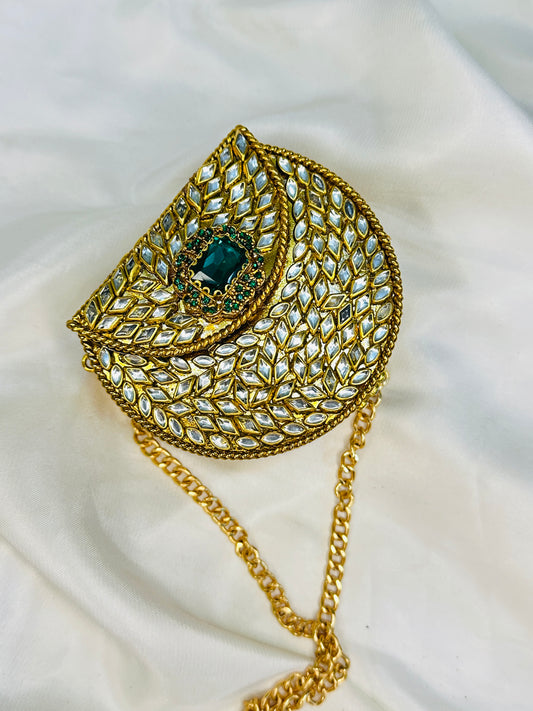 Mini KUNDAN GREEN STONE