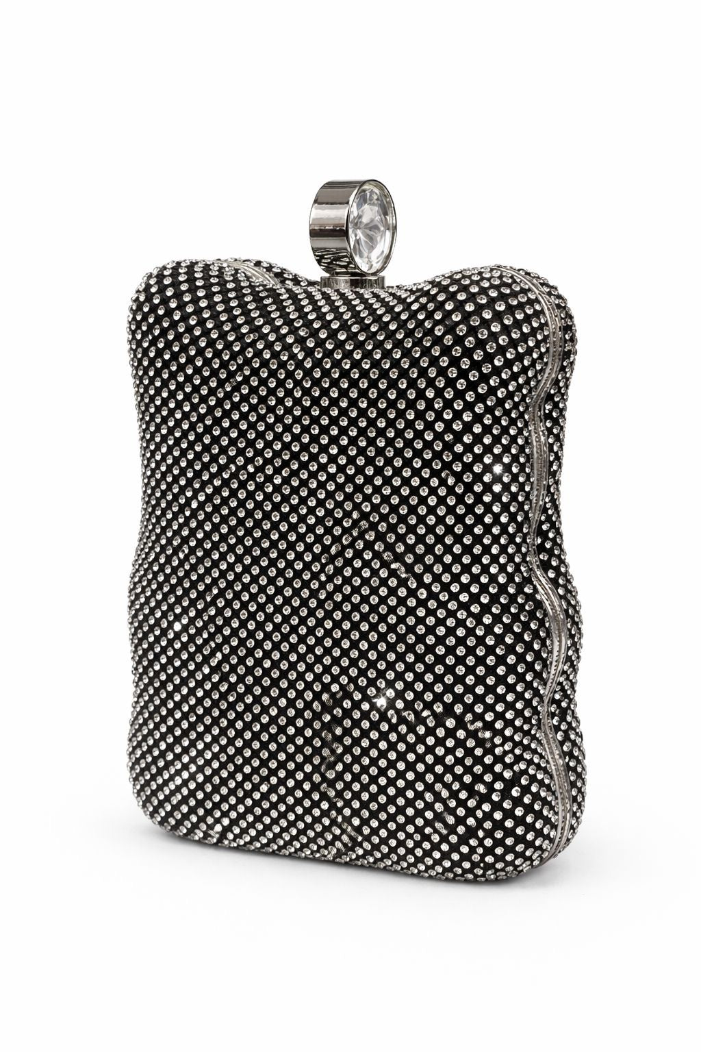 Black stone clutch large size