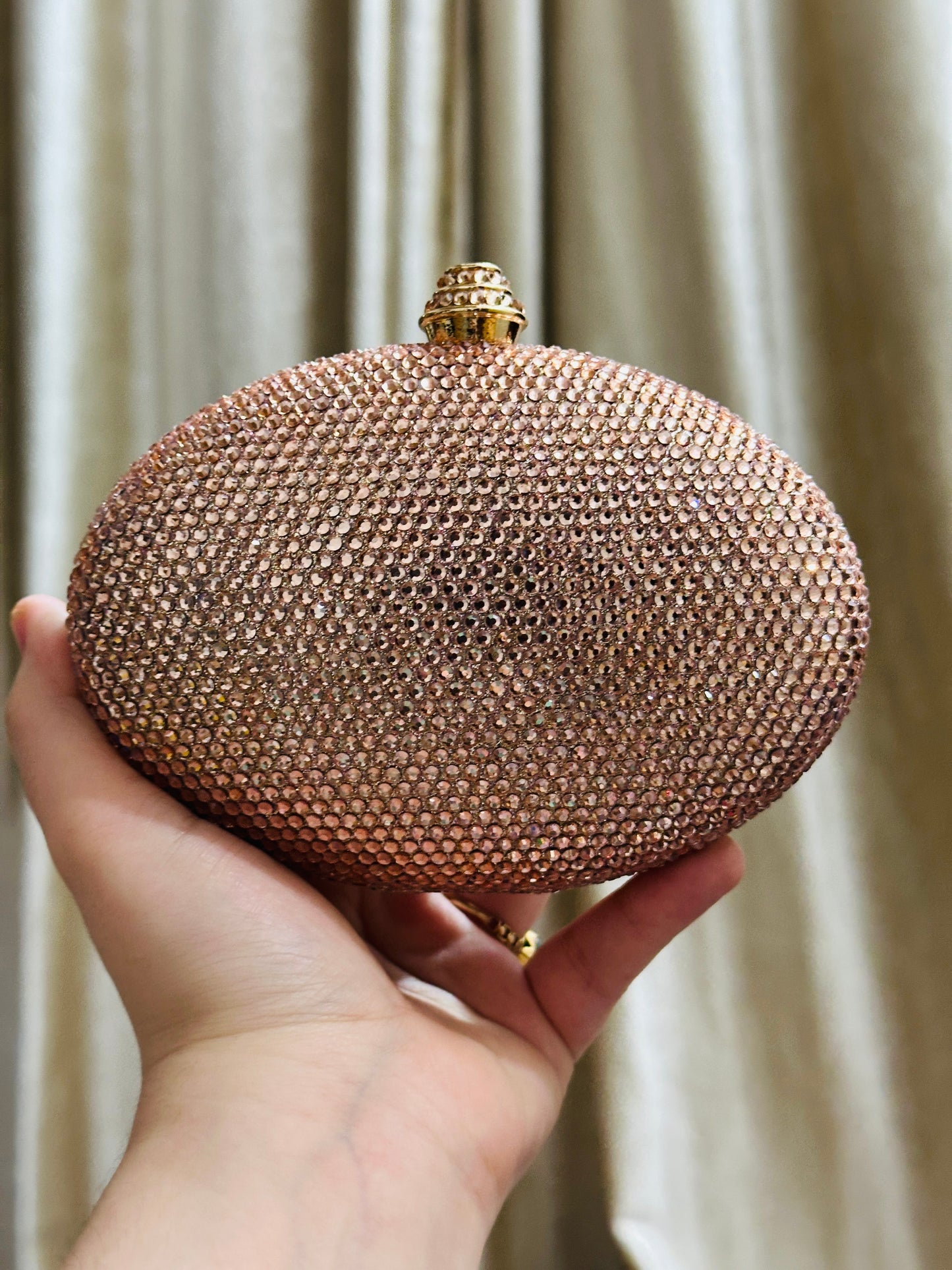 Luxe Crystal Oval Clutch