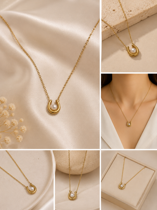 Golden Aura Pearl Necklace