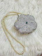 Flower crystal clutch mini