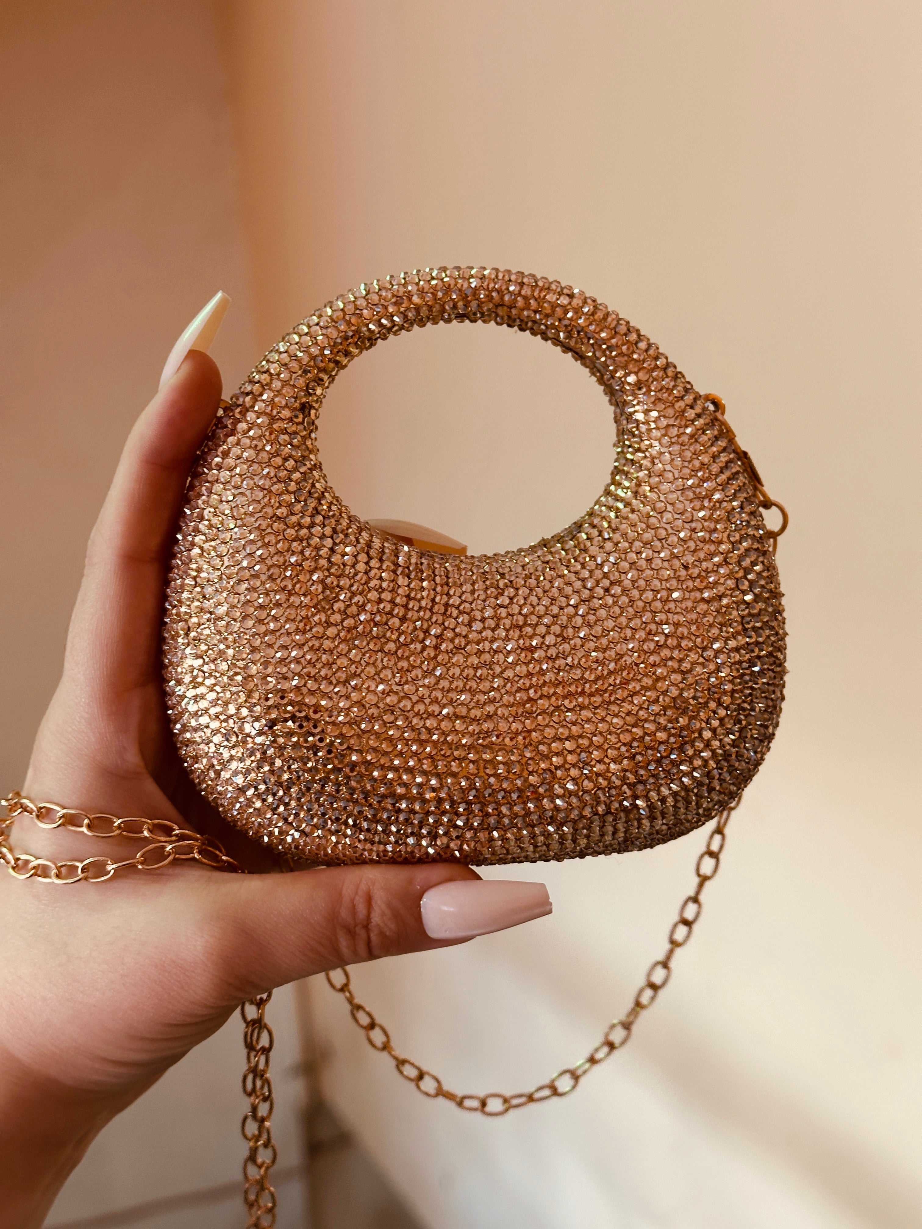 •	Midnight GOLDEN Crystal Clutch