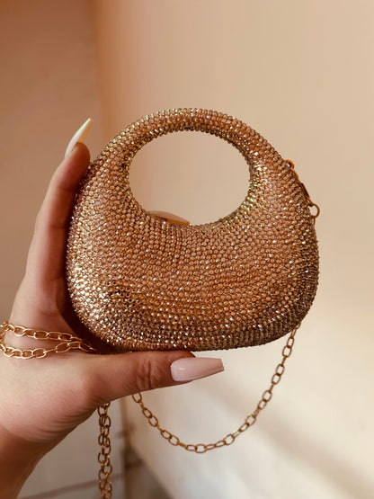 •	Midnight GOLDEN Crystal Clutch