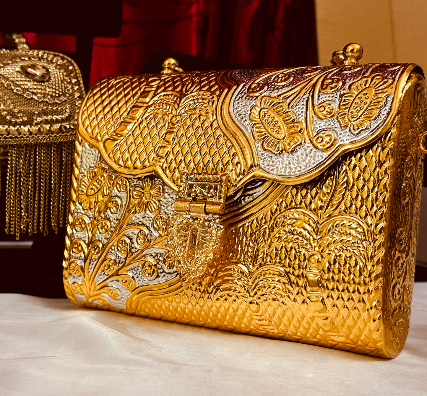 Golden brass hand purse (premium quality )