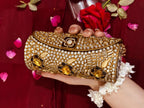 Real kundan clutch black stones
