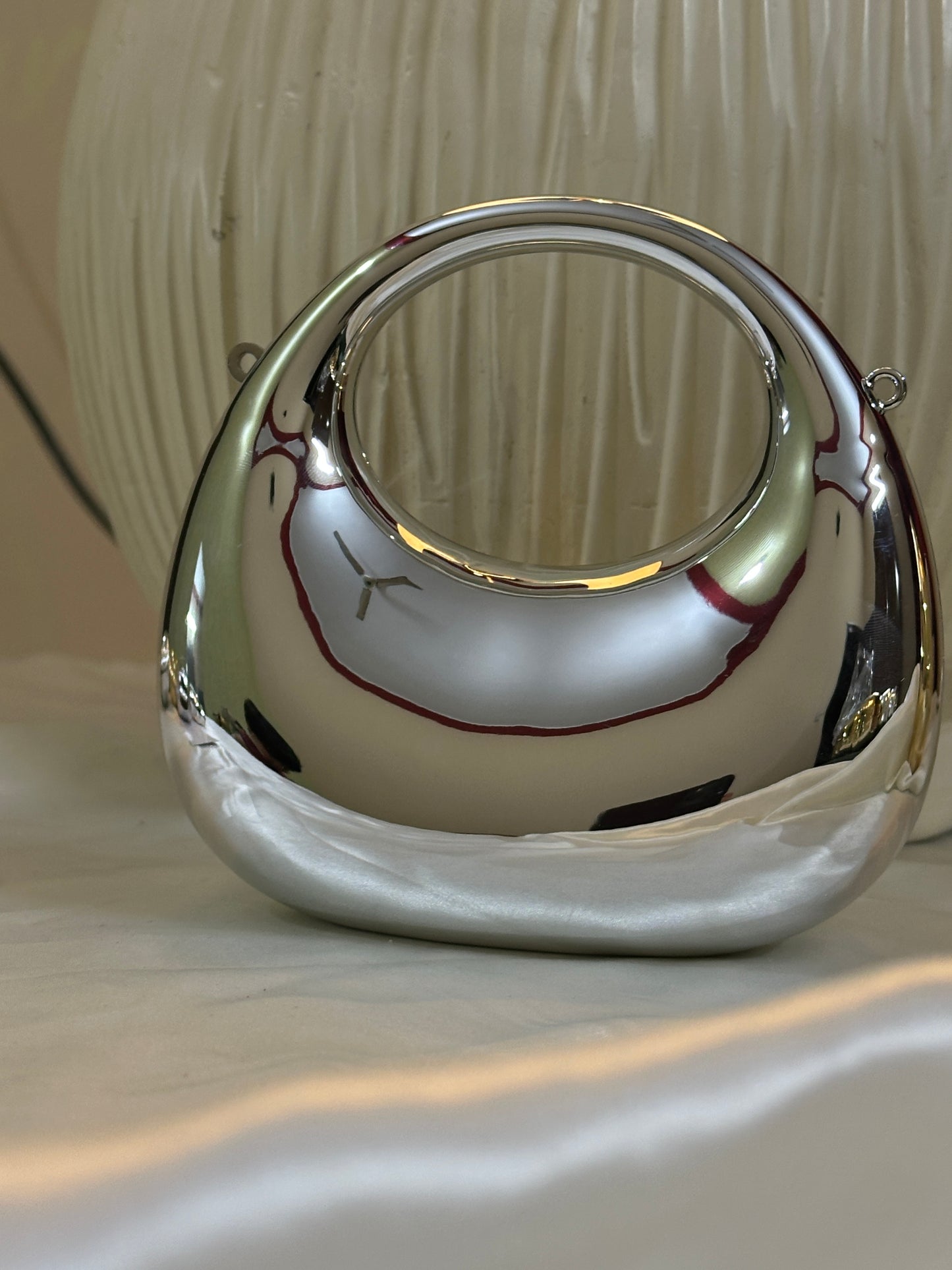 Silver mini clutch
