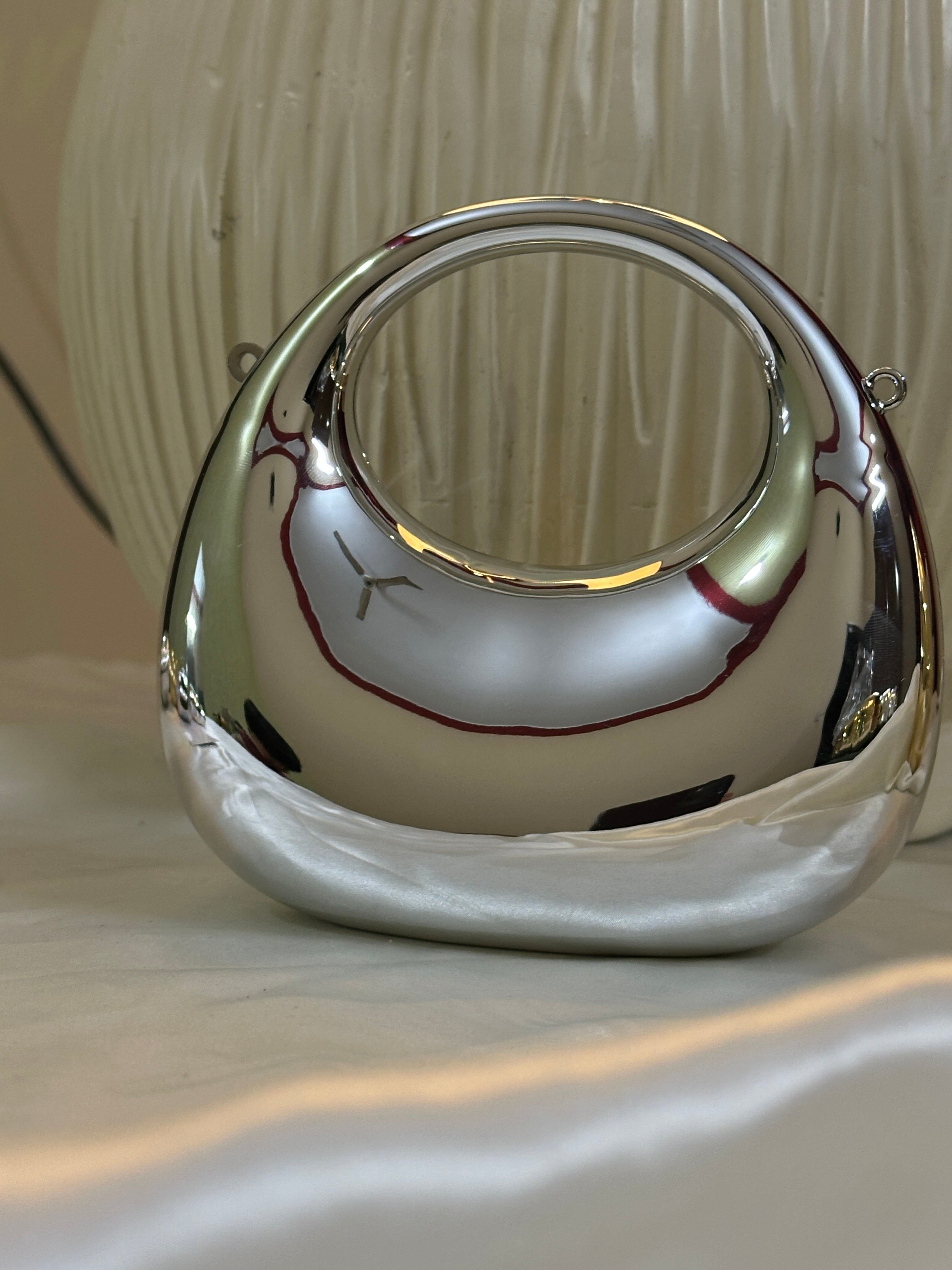Silver mini clutch