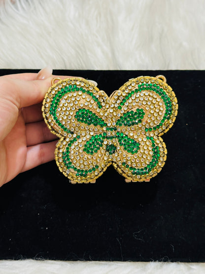 Glam Bloom butterfly Clutch( with pearl chain)
