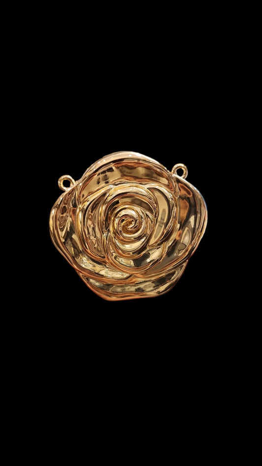 Golden metalic rose clutch mini