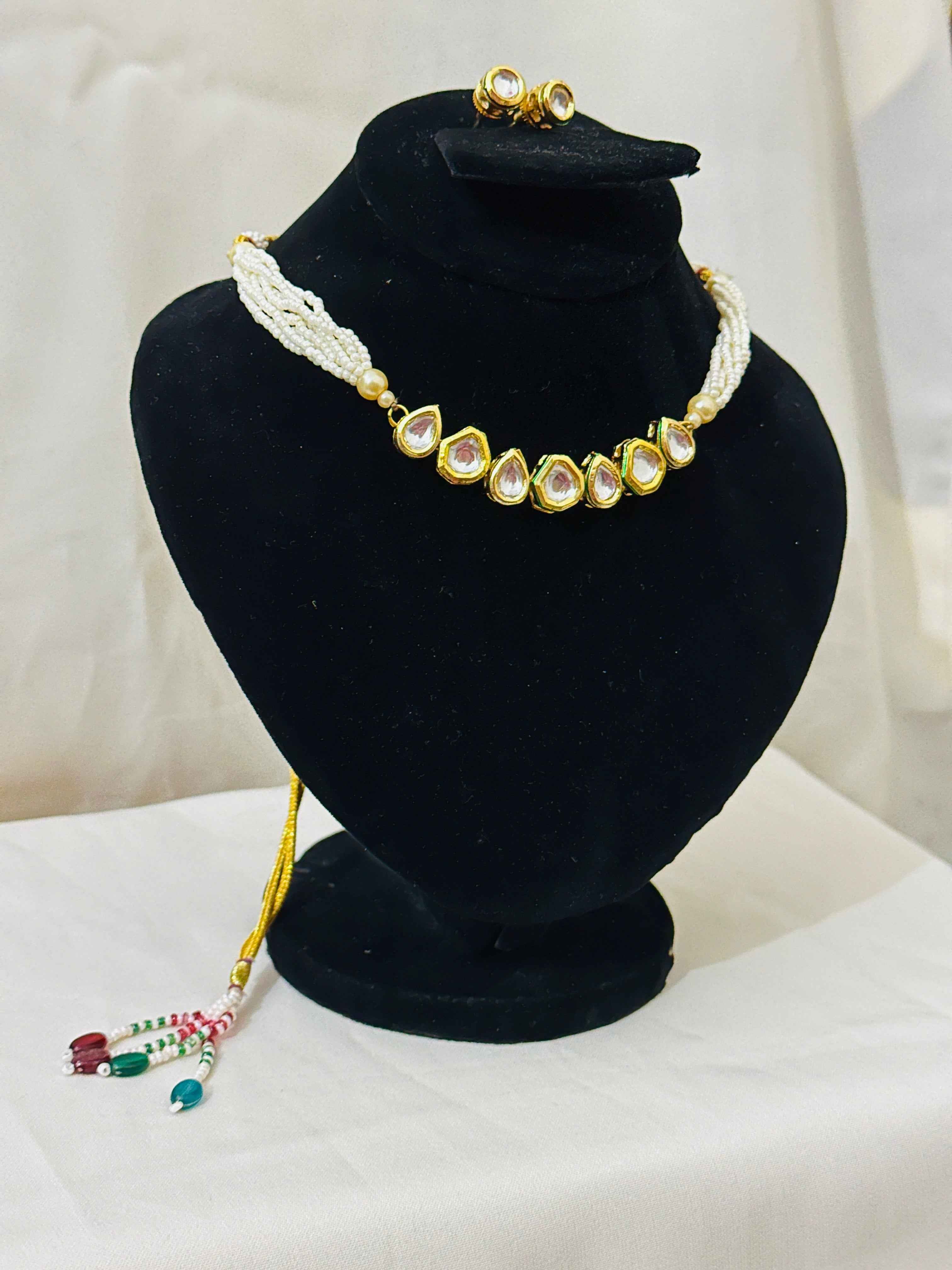 Choker set (white beads )