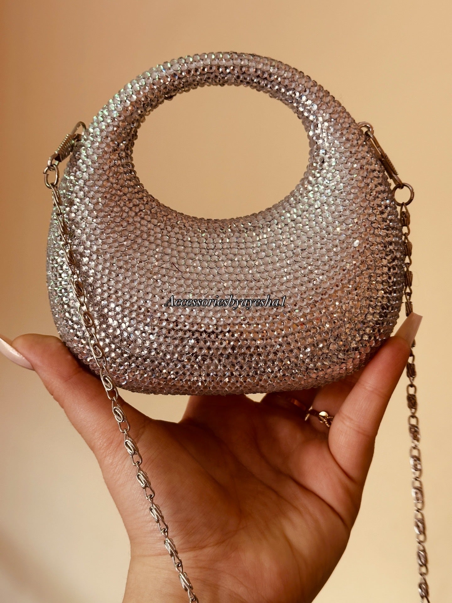 Luxe Rhinestone SILVER GLAM CLUTCH