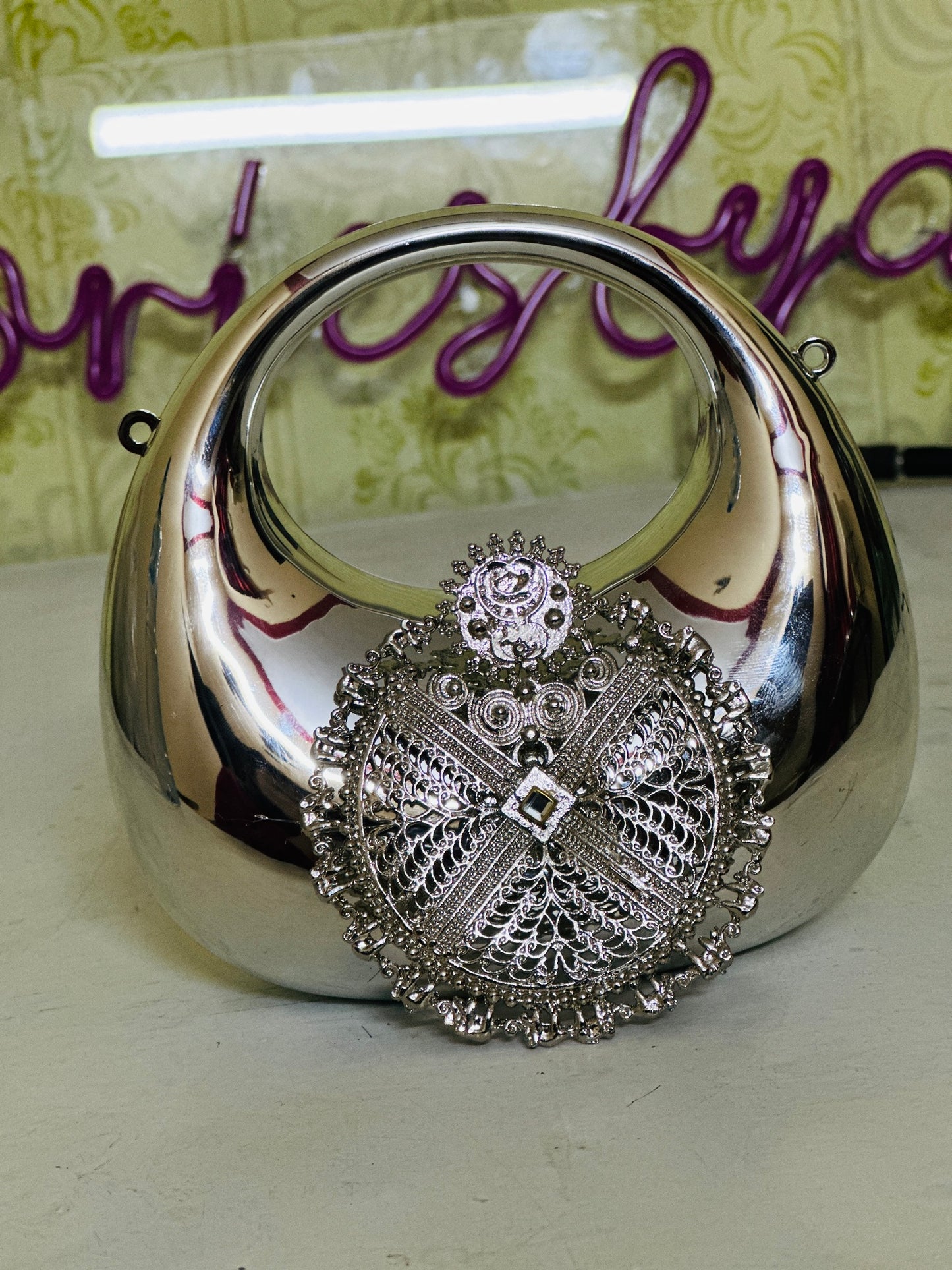 Silver luxe clutch ( mini purse )