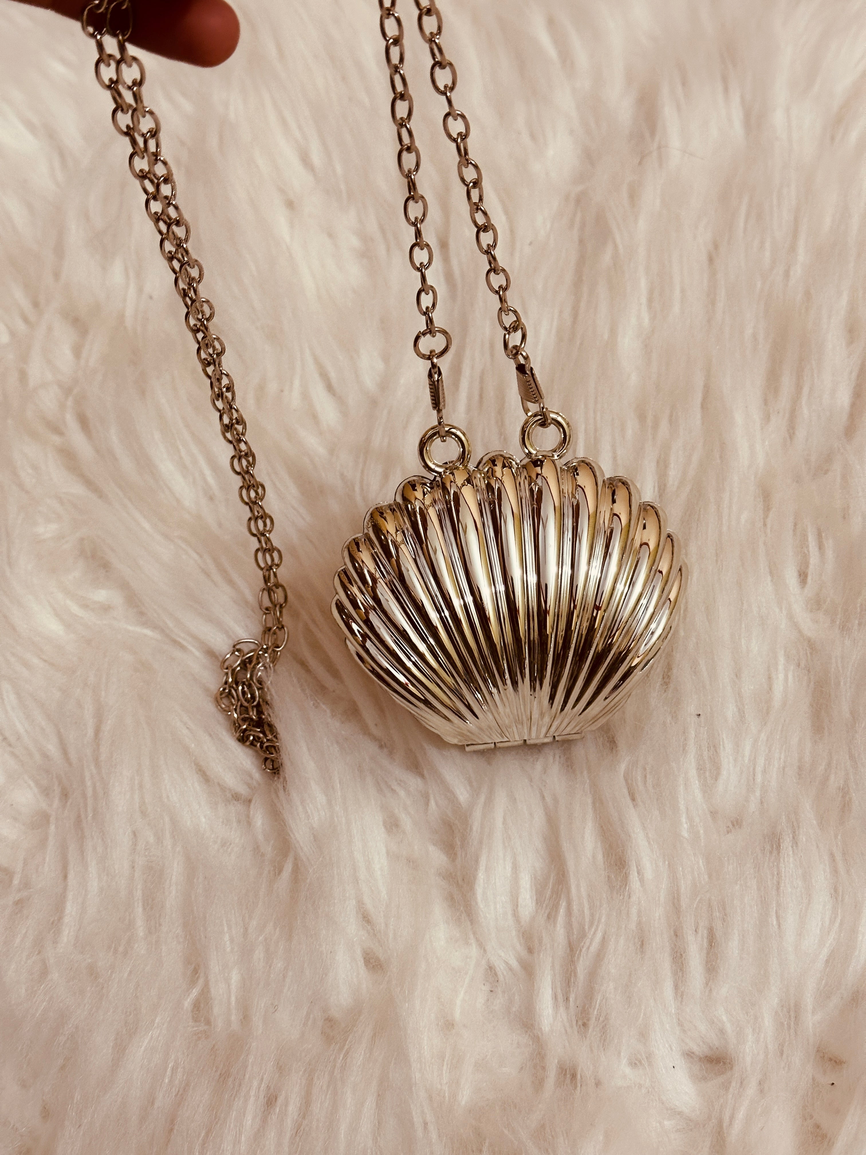 SILVER SHELL CLUTCH ( kindly do online payment to confirm your order