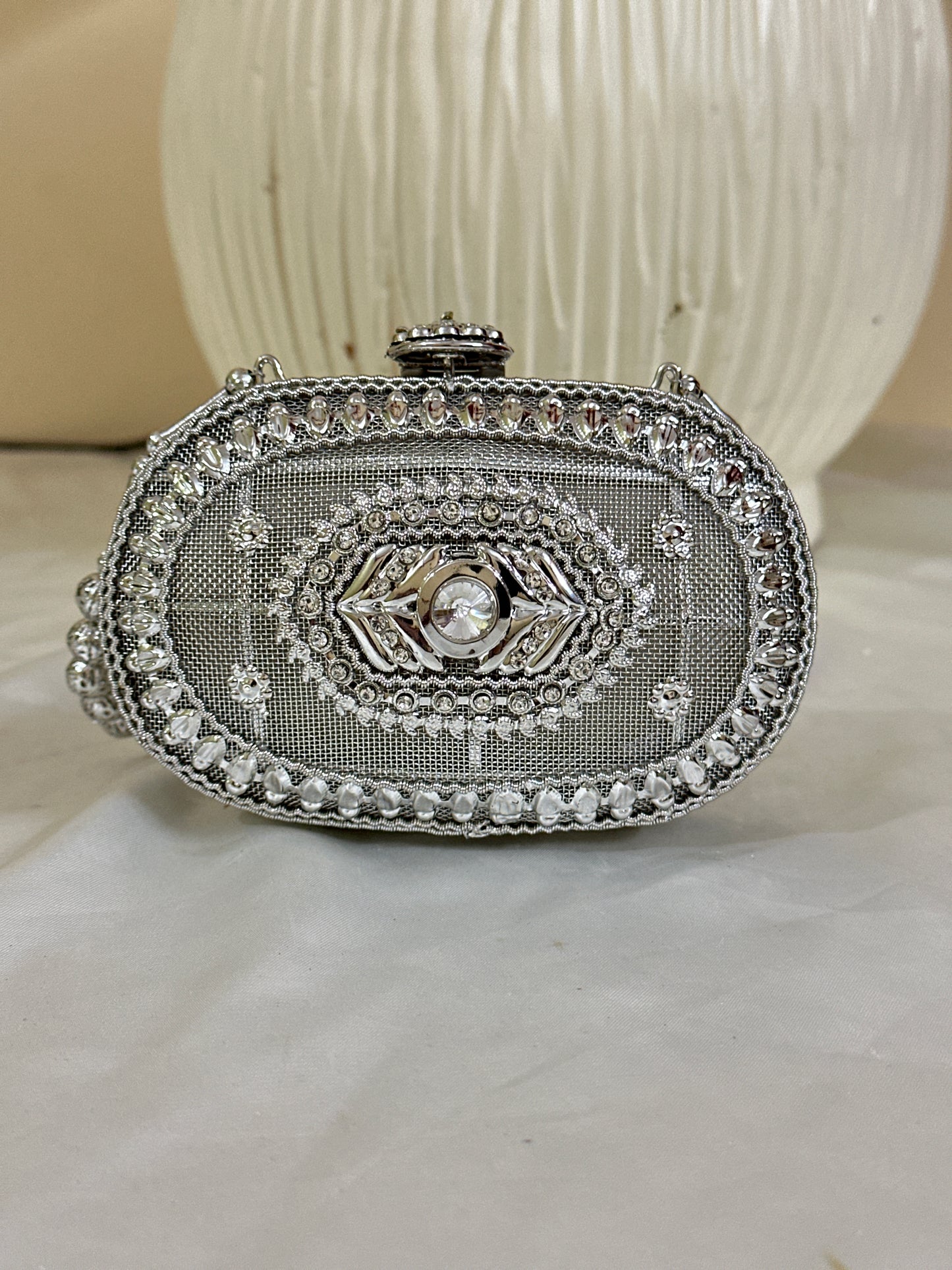 AURENZA SILVER CLUTCH