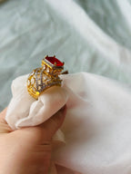 Red stone  rings premium quality  two size available (7,9)