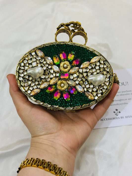 Turkish green clutch