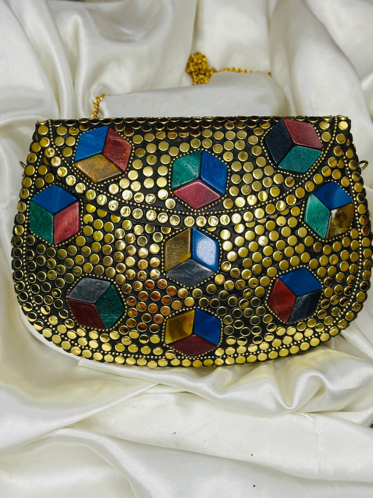 Antique Marble Crescent Clutch