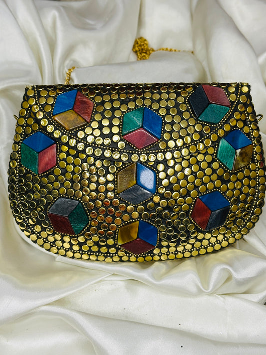 Antique Marble Crescent Clutch