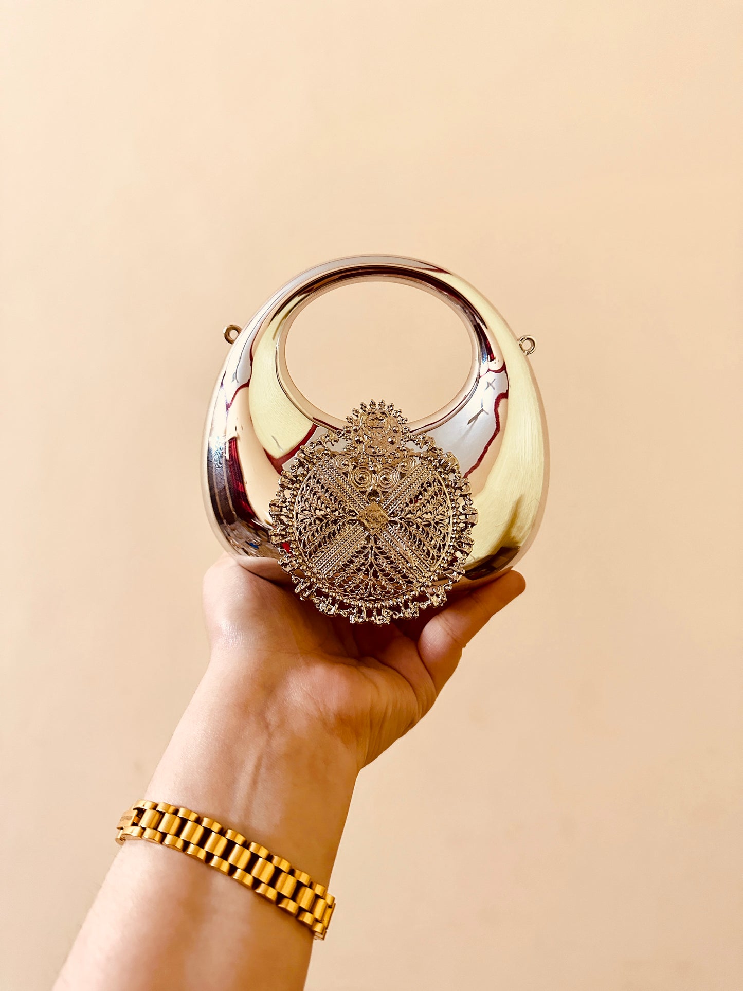 Silver luxe clutch ( mini purse )