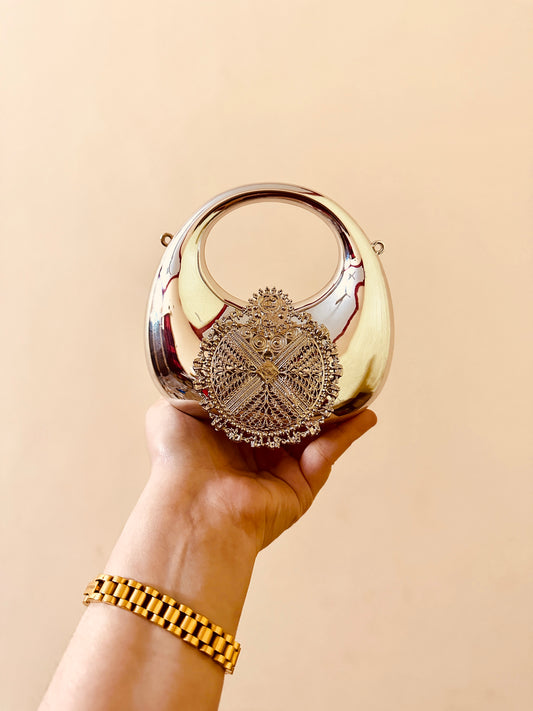 Silver luxe clutch ( mini purse )