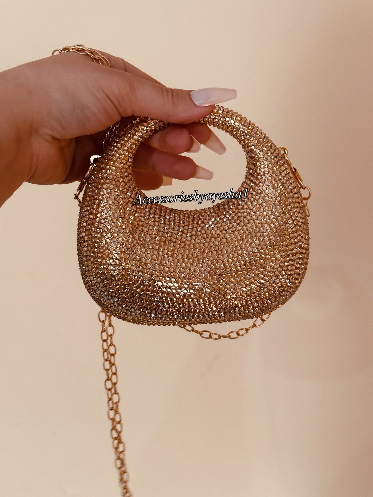 •	Midnight GOLDEN Crystal Clutch