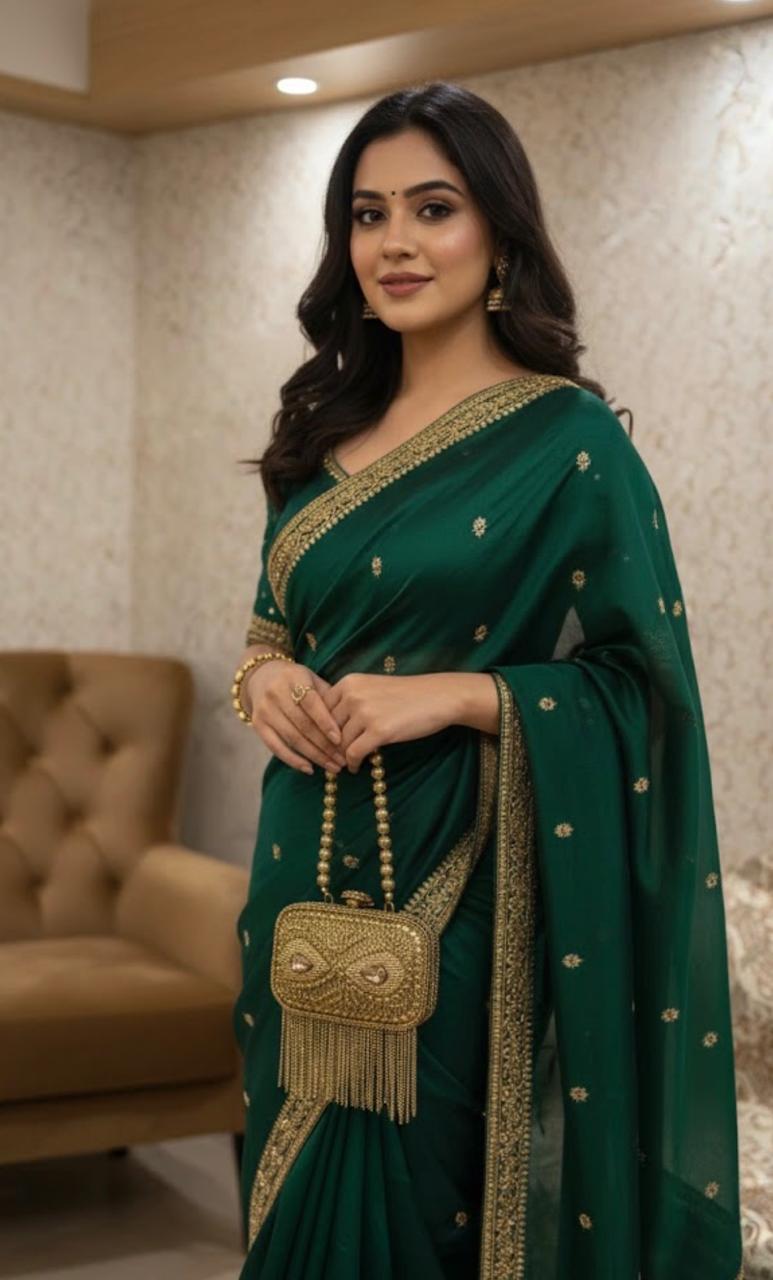 Clutch golden double design with chain