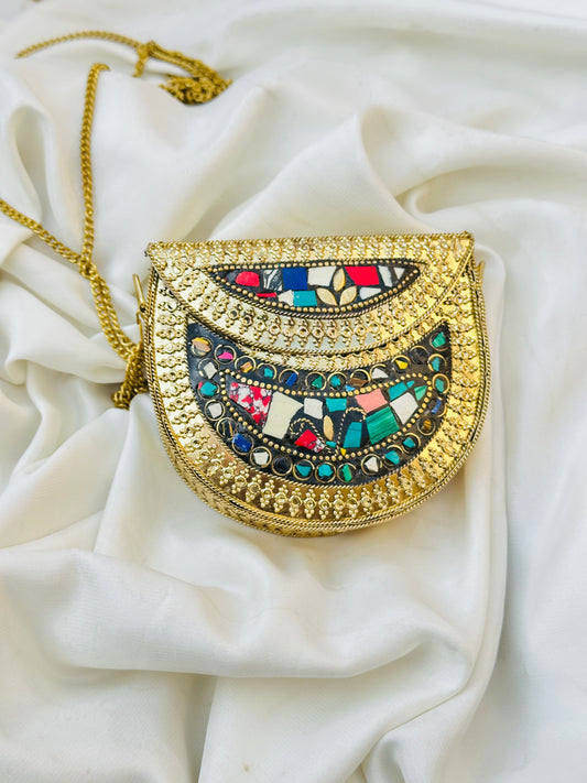 Indian clutch multi golden